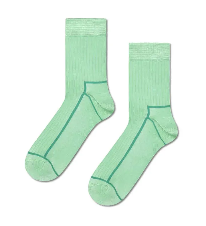 Contrast Stripe Short Crew Sock