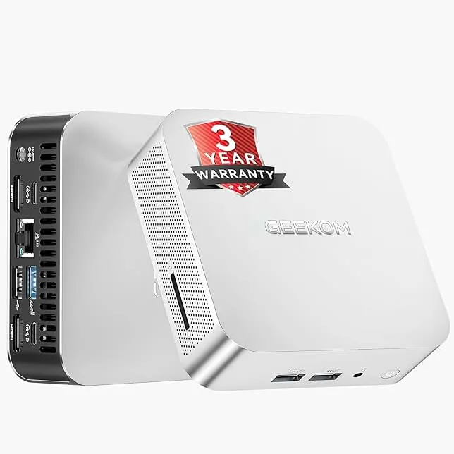 GEEKOM [2026 Corporate Bulk Choice] Mini PC A7 with AMD Ryzen 5 7535HS 16GB DDR5 & 1TB SSD(Expandable) Windows 11 Desktop Mini Computers for Office,8 Premium Quality Supports|USB4|8K|SD