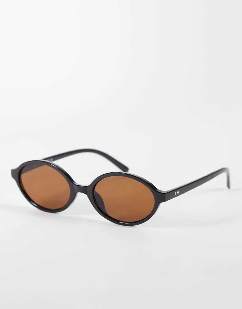 River Island oval lense sunglasses in brown