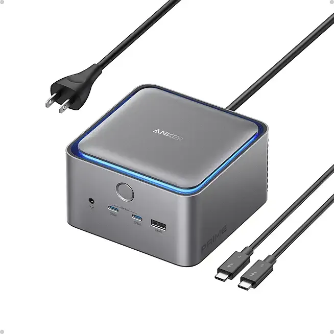 Anker Prime TB5 Docking Station, 14-in-1 Thunderbolt 5 Dock with 120Gbps Max Transfer, Thunderbolt Dock with 140W Max Charging, Cooling System, Ambient Lighting, Up to 8K for TBT 5/4 Laptops