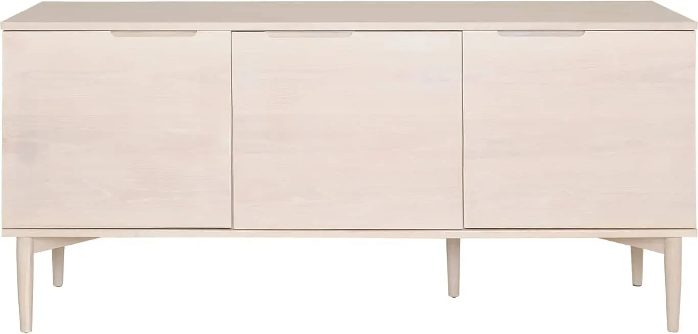 Karmøy skjenk 161 x 41 H: 76 cm, hvitpigmentert eikefiner, 3 dører