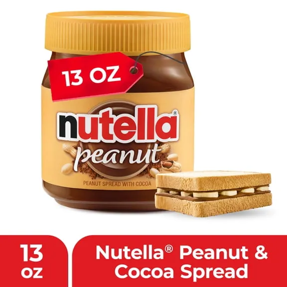 Rollback, Nutella Peanut Spread With Cocoa, Smooth and Creamy, for Afternoon Snacking, Family Gifts, Unique Snacks, 13 oz $4.47 Was $4.97