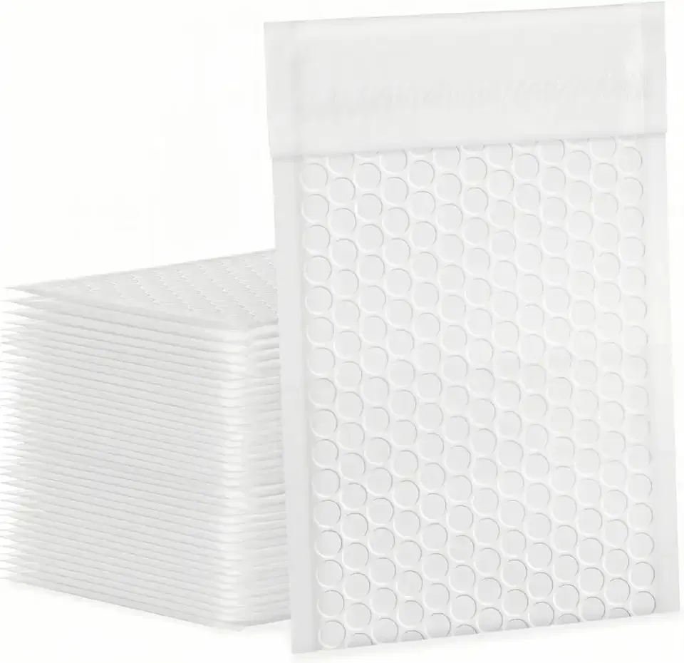 Bubble Mailers 4x8" 100 Pack White Padded Envelopes Waterproof Usable Size 4x7 Self-Seal Padded Mailing Envelopes Bubble Opaque Padded Mailer for Small Businesses