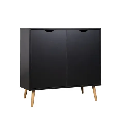 Buffet Mueble Tipo Bar Sidney Con Doble Puerta Color Negro