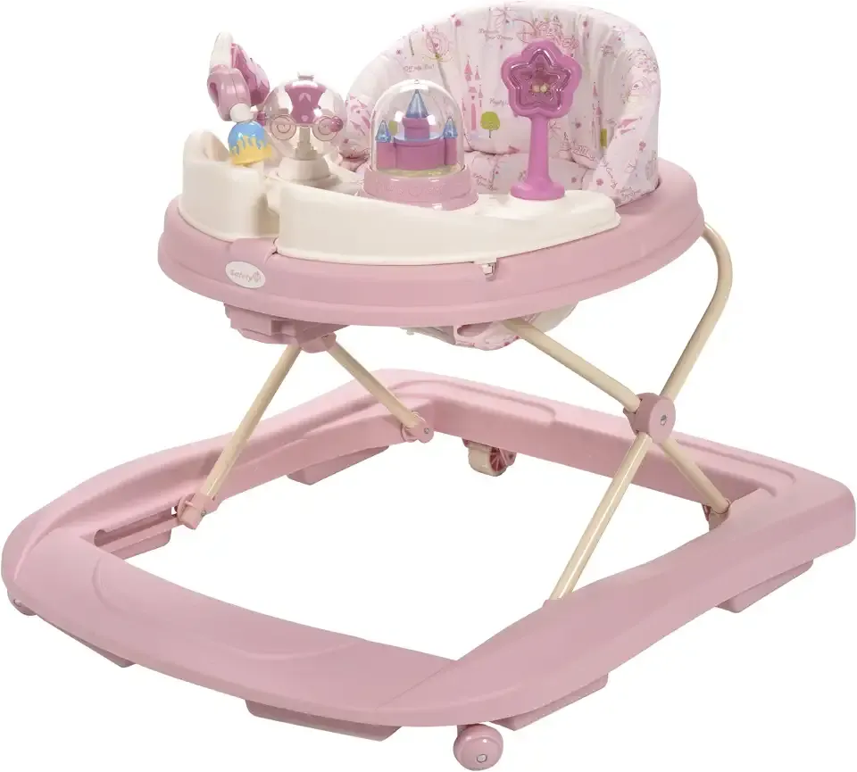 Disney Baby Princess Walker with Wheels, Pink Baby Walkers and Activity Center for Infants
