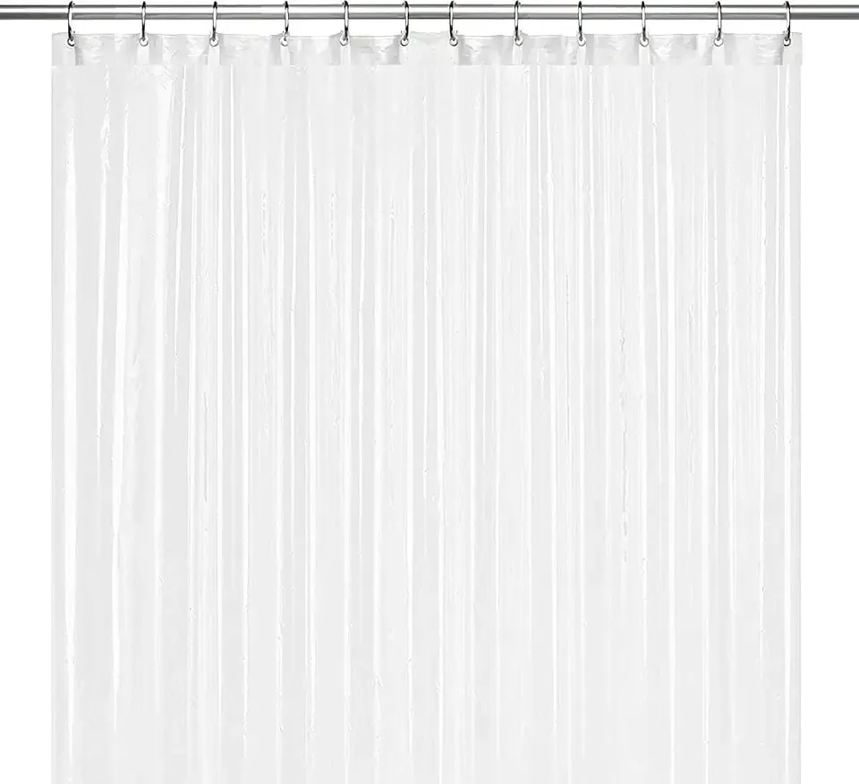 LiBa Shower Curtain PEVA 10G, 72x72 Inch Frosted with 12 Rings | Heavy duty, includes 12 rings, waterproof plastic shower curtain set, weighted magnets, bathroom accessories