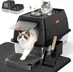 Tevila XL Enclosed Stainless Steel Litter…