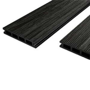 Listone con fissaggio a clip e a incastro in composito di legno e plastica (wpc) DOUBLE ONE-K DECK grigio antracite L 200 x L 14.3 cm x Sp. 23 mm