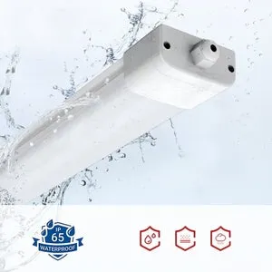 Anten Neon LED 60CM/18W/1980lm Blanc Froid 4000K Tube LED, Reglette LED,IP65 Imperméable Luminaire Plafonnier pour Atelier,Sous Sol,Bureau,Hob