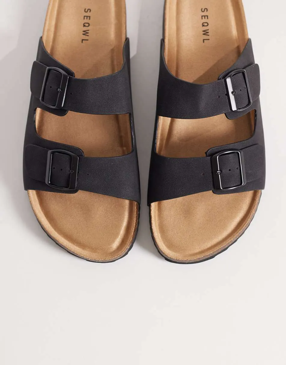 SEQWL Molsen sandals with buckles in black