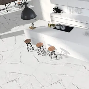 Piastrella da pavimento e rivestimento interno in gres porcellanato 60 x 120 cm rettificato smaltato bianco lappato Michelangelo traffico intenso (pei 4/5) Sp. 7 mm 1.44 mq