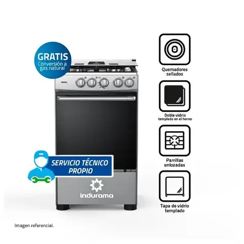 Cocina a Gas Fontana de 4 Hornillas - Gris