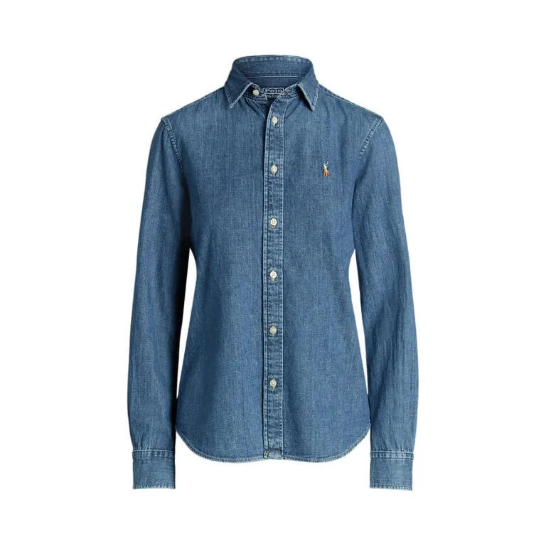 Slim Fit Denim Shirt - Blå