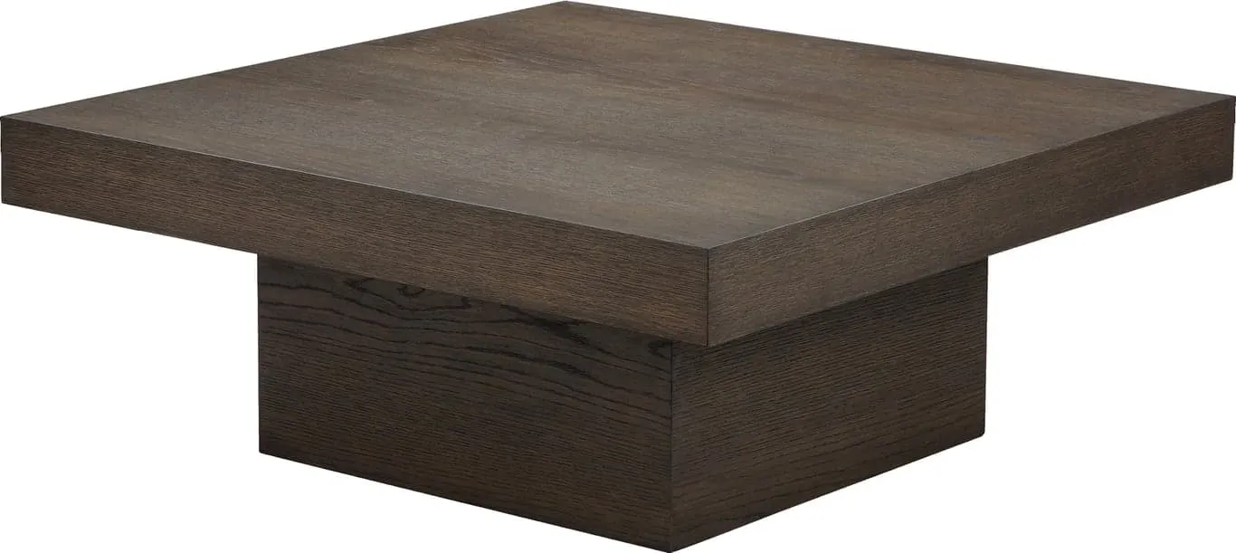 Torino sofabord 100 x 100 cm Brunlakkert eikefiner