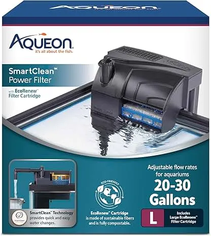 Aqueon SmartClean Power Filter with EcoRenew Filter C…