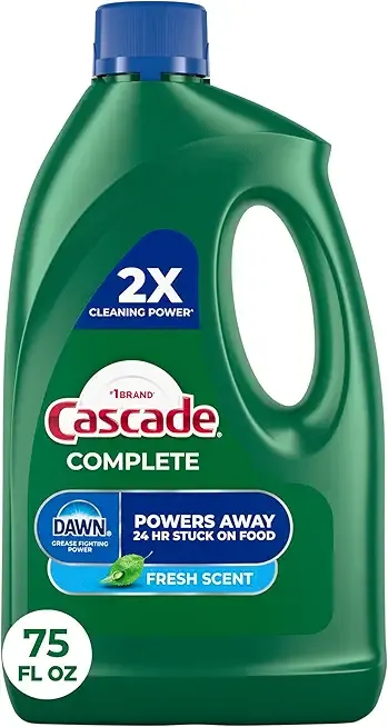 Cascade Complete Dishwasher Detergent Liquid Gel, Fresh Scent, 75 oz