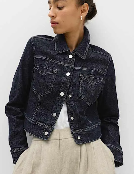 Denim Cropped Jacket