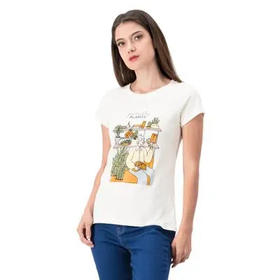 Playera Mxstaza Mujer Manga Corta Estampado Frontal
