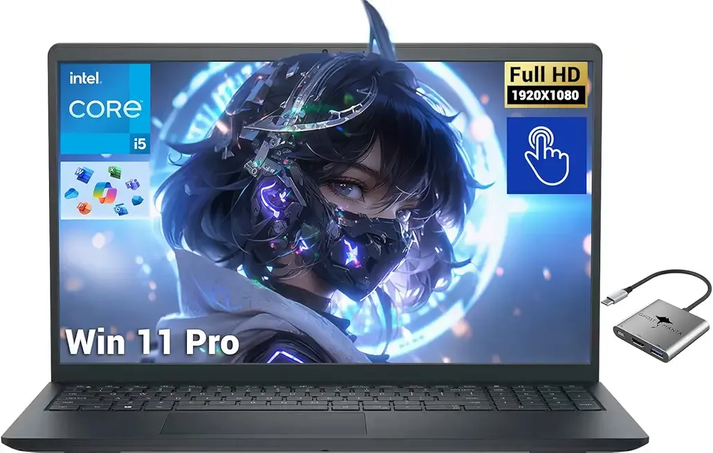 Inspiron 15 3530 Business Laptop, 15.6" FHD Touchscreen, 16GB RAM 512GB PCIe SSD Intel 10-Core i5-1334U (Beat i7-1250U), Computer for Student-Home Copilot AI WiFi 6 Win 11 Pro w/GM Accessory