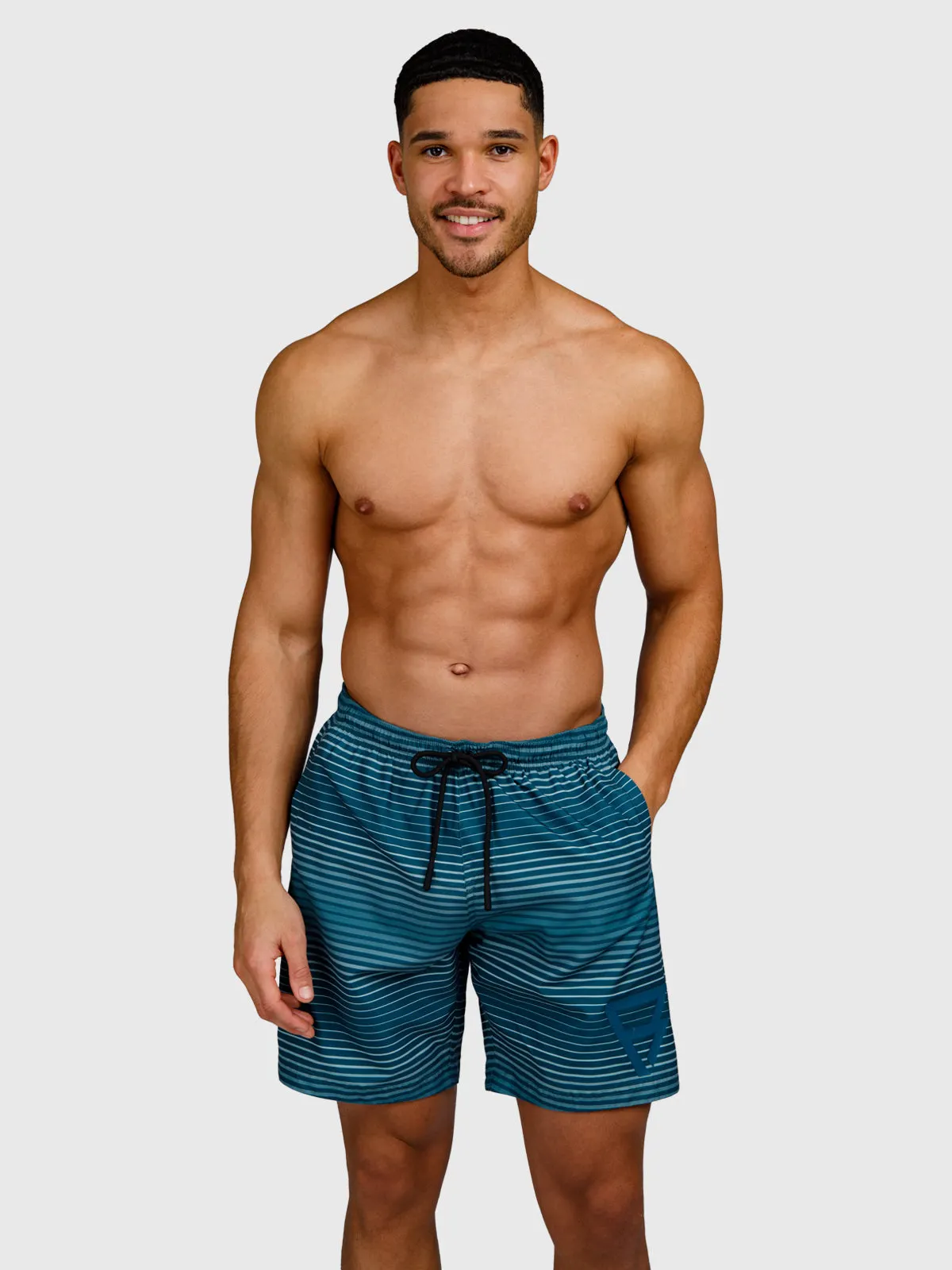 Cester-Stripe Men Swim Shorts | Mist