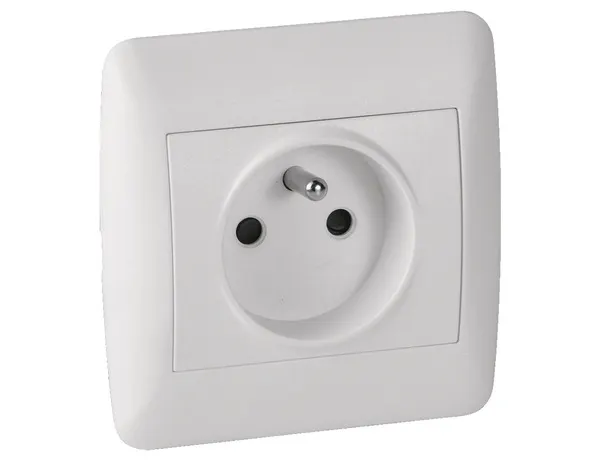 Prise 2 points avec terre \"OME\" blanc