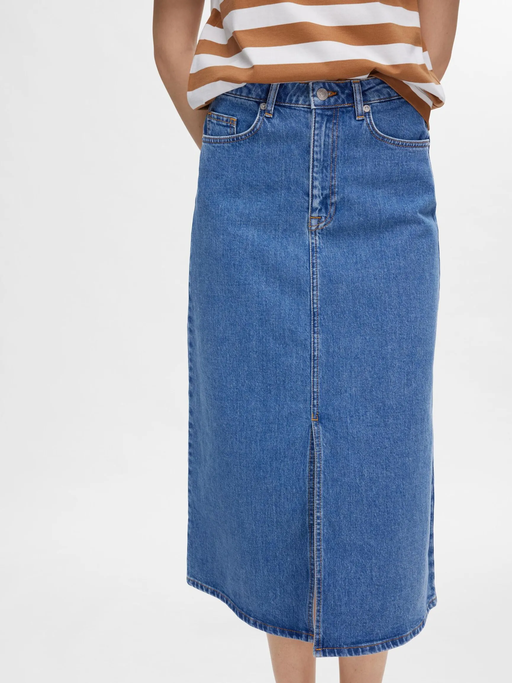DENIM MIDISKJØRT