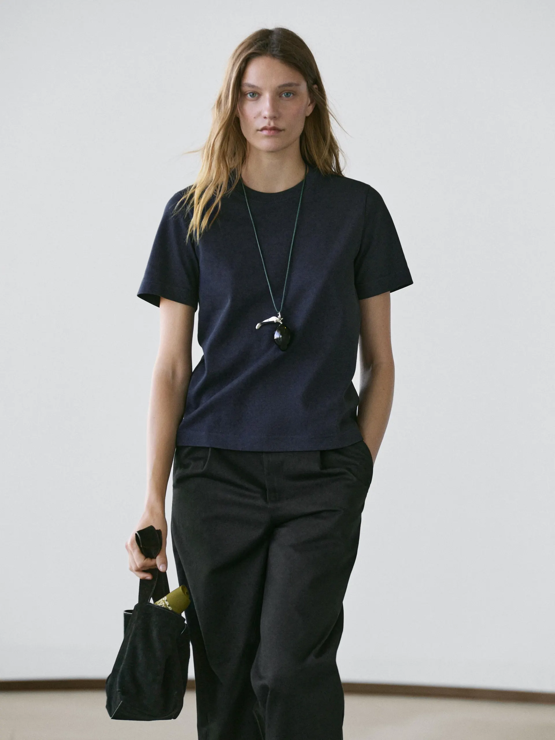 100% katoenen interlock T-shirt met ronde hals