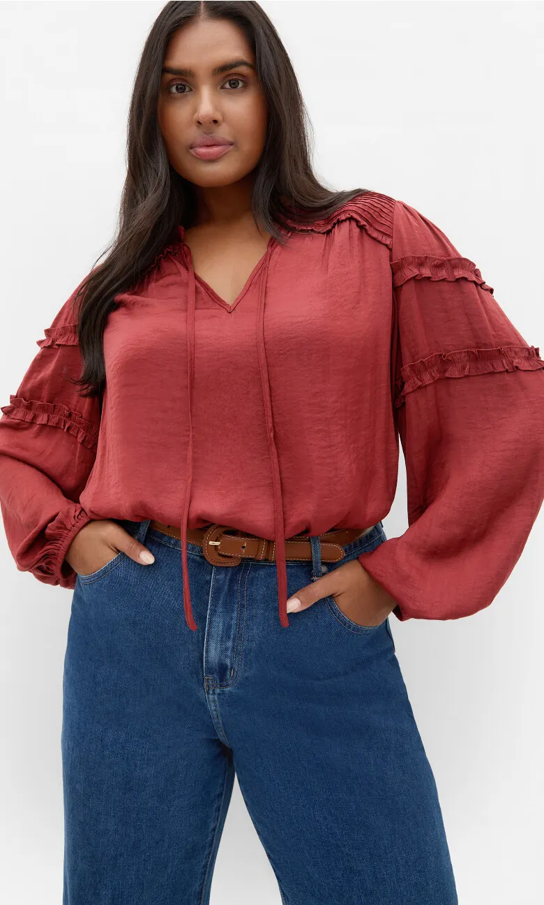 Drama Queen Long Sleeve Shirt - sienna