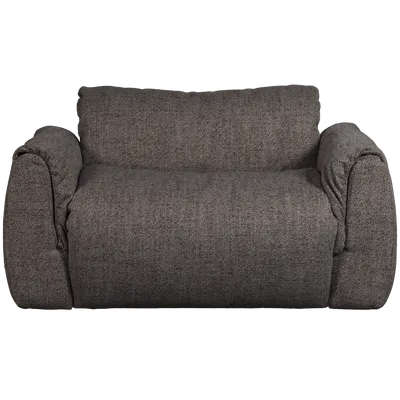 Baggy loveseat geweven stof warmgrijs melange