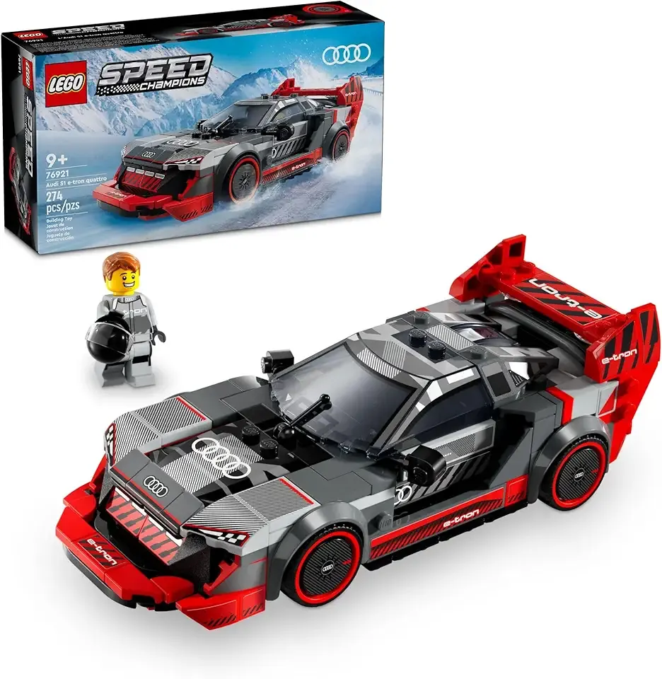 Speed Champions Audi S1 e-tron Quattro Race Car Toys - Building Toys for Kids, Boys & Girls, Ages 9+ - Design Details & 1 Minifigure - Car Model Kit Birthday Gift - 76921