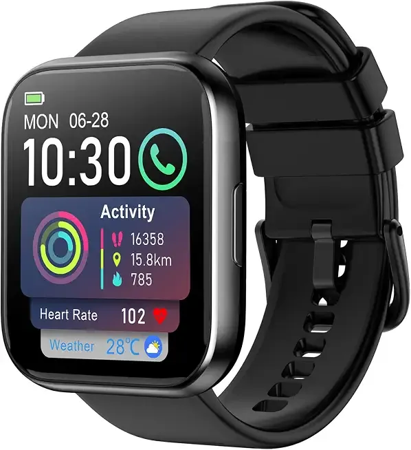 Smart Watch for Men - 1.85" HD 2026 Upgraded Fitness Tracker Bluetooth Call and Text Smartwatch with 7 Day Battery 5 ATM Waterproof Heart Rate Sleep Monitor 130+ Sport Modes for Android & iOS (Black)