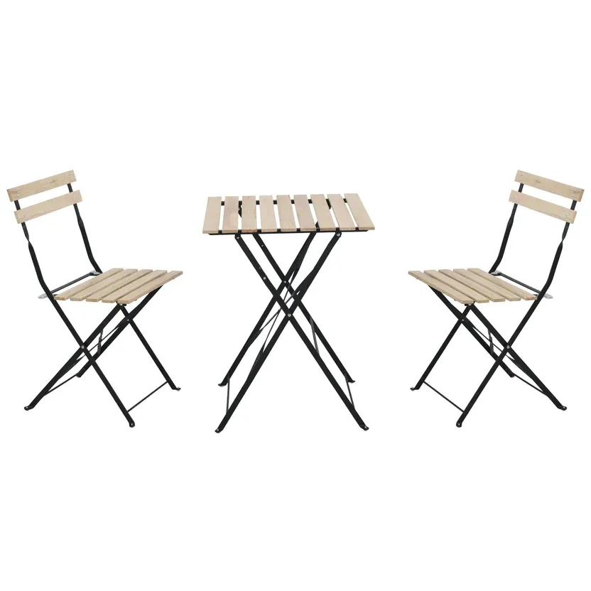 Juego de Balcón Slats Madera 2 Personas - Just Home Collection