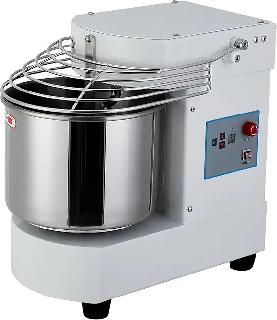 Commercial Food Mixer 10QT, 650W Dual Rotating Electric Stand Dough Kneading Machine with Stainless Steel Bowl & Capacitive Display Timer for Pizza, Bread, Bakery, Kitchen