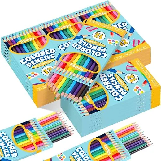 288 Count Colored Pencils Bulk, 24 Packs Colored Pencils for Kids 12 Colors, Pre-sharpene…