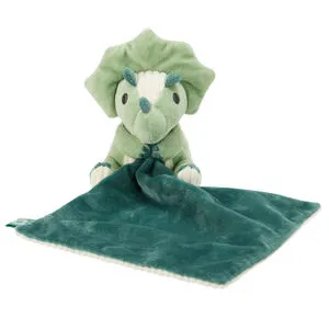 Doudou mouchoir en velours Carlos le Tricératops