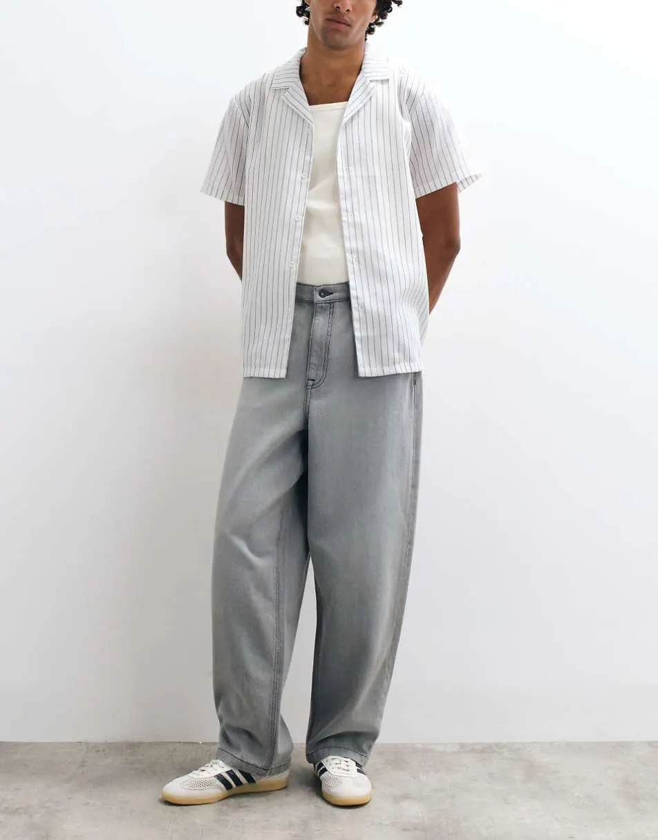 ASOS DESIGN loose jeans in washed grey