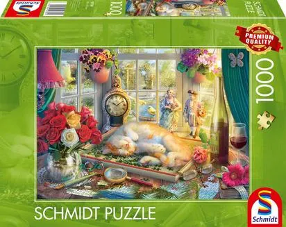 PUZZLE 1000 PIECES - L’HEURE DU PUZZLE POUR LE CHAT