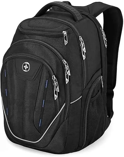 Swissdigital Design TSA Business Laptop Backpack For Men,Travel Backpack With USB Charging Port,College Tech Backpacks With RFID Pockets Presents For Men Fits 15.6 Inch Computer | J16BT-1 Swissdigital Design TSA Business Laptop Backpack F…