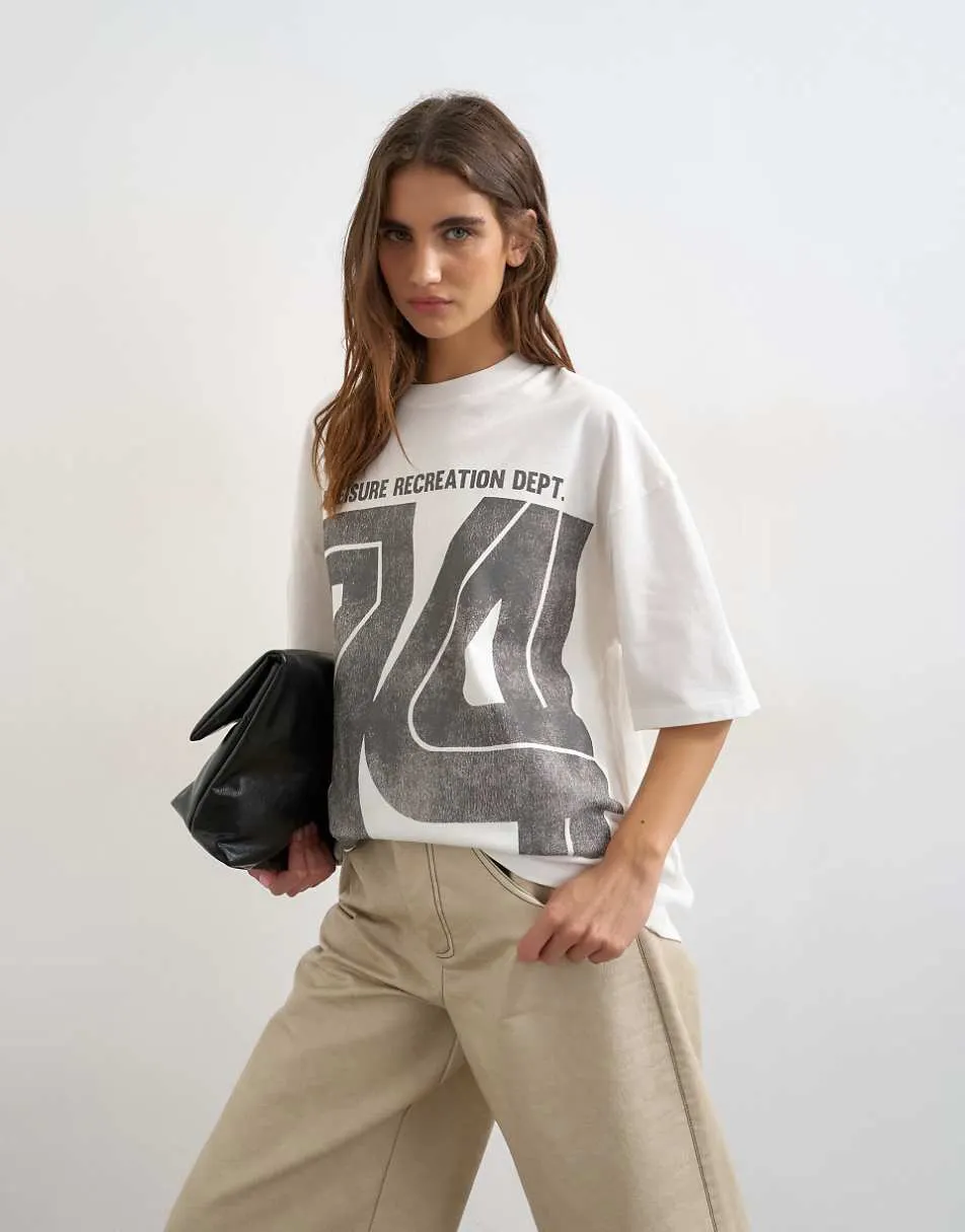 Topshop 'Vintage 74' graphic tee in white