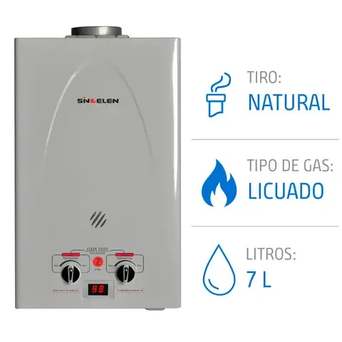 Calefont Gas Licuado 7 Litros Tiro Natural Ionizado