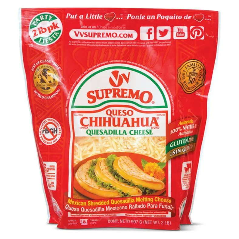 V&V Supremo Shredded Queso Chihuahua Cheese