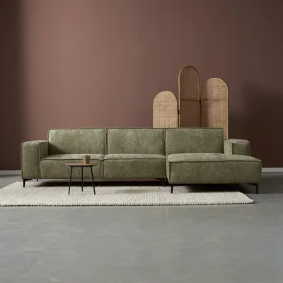 Hoekbank Valora groen chaise longue rechts
