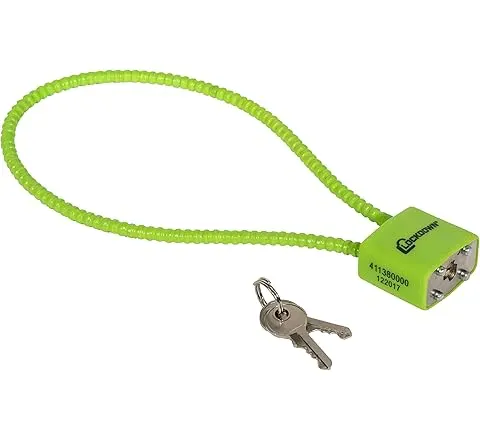 Lockdown 15 Inch Cable Gun Lock with Non-Marring, California DOJ Approved Design and Keyed Padlock for Secured Storage of Rifles, Pistols or Shotguns, Green