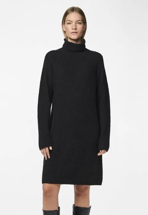 PCELLEN HIGH NECK - Strikket kjole - black