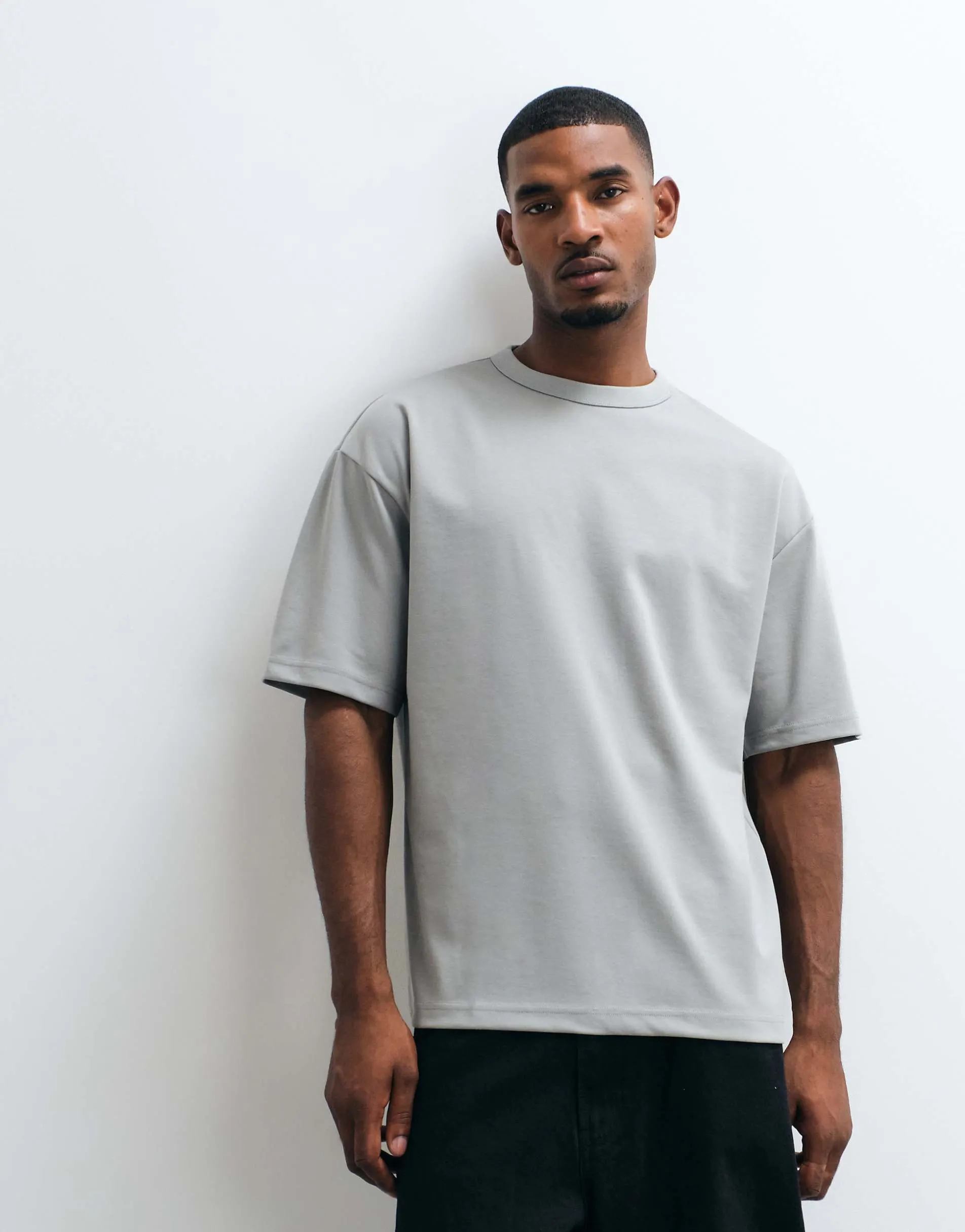 ASOS DESIGN breatheMAX™ heavyweight oversized t-shirt in grey cotton blend