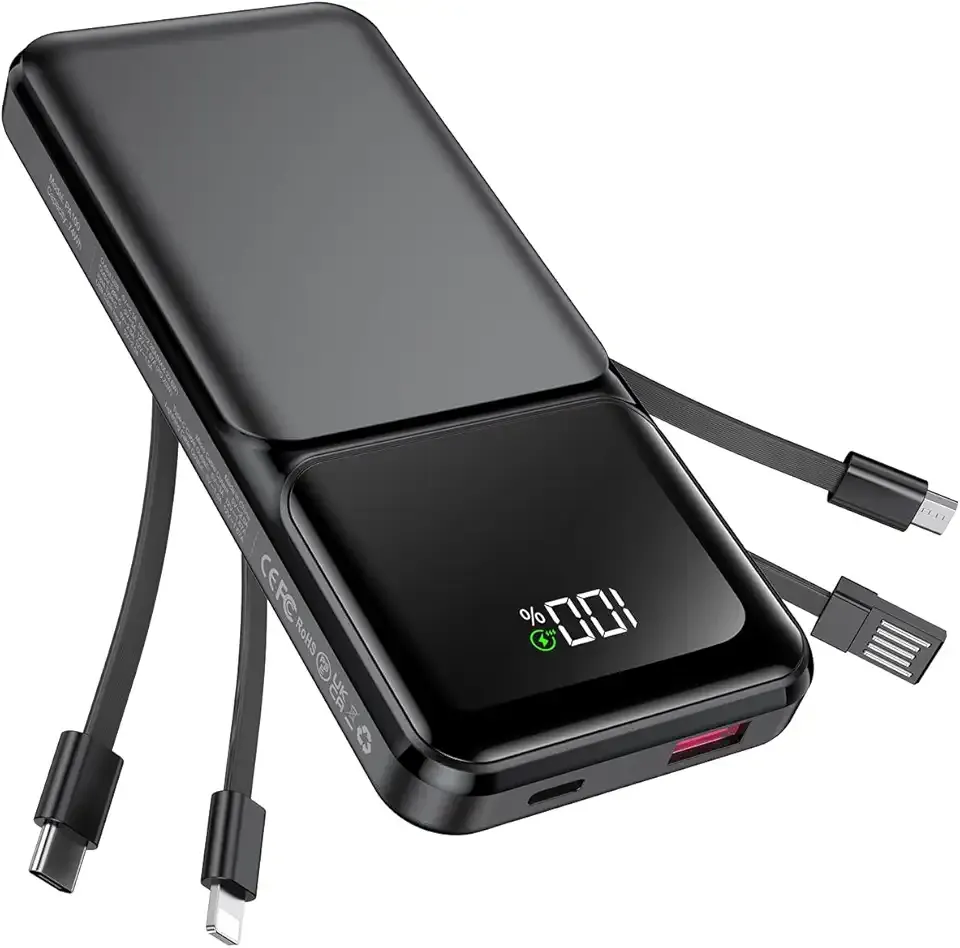 RONEGN Portable Charger with Built in Cable 20000mAh Fast Charging