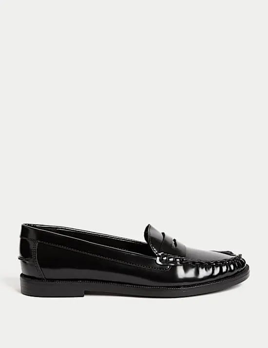 Patent Flat Penny Loafers