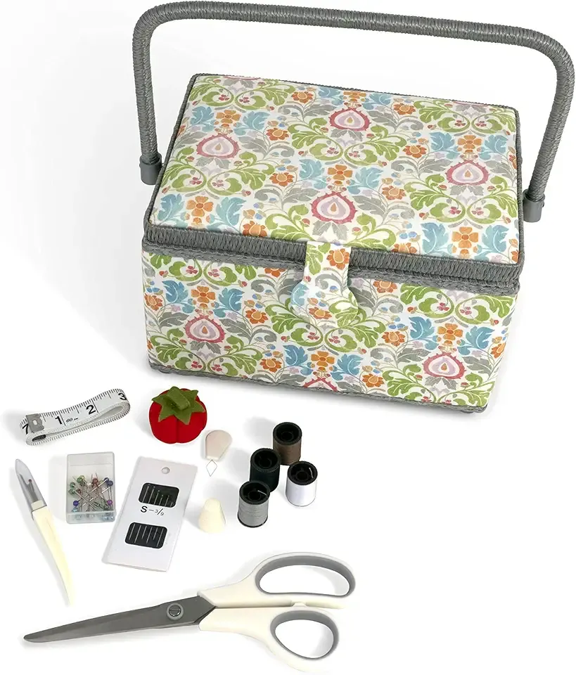 Dritz Medium Sewing Basket Kit Filled with Essential Sewing Supplies