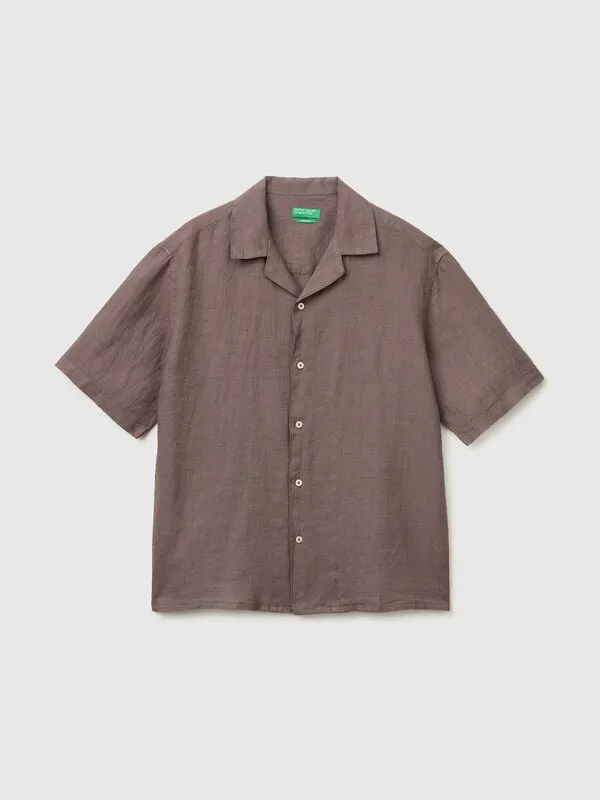 100% linen short-sleeved shirt