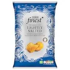 Tesco Finest Crinkle Cut Lightly Salted Crisps 125G